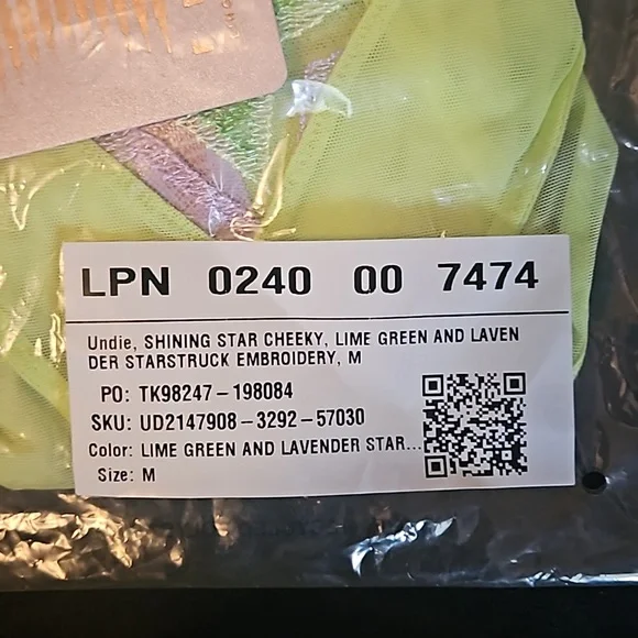 NO LONGER AVAIL SAVAGEXFENTY Shining Star Cheeky Lime Green & Lavender Stars - Picture 7 of 9